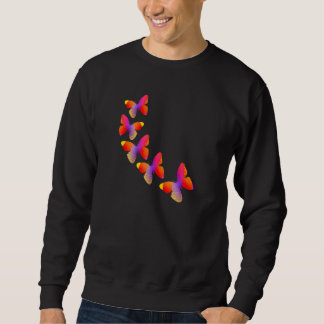 Sweatshirt Jolie Chaîne De Papillons Purple Rose Orange Be