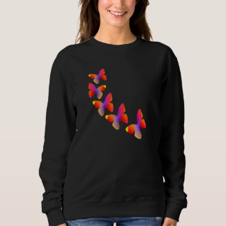 Sweatshirt Jolie Chaîne De Papillons Purple Rose Orange Be
