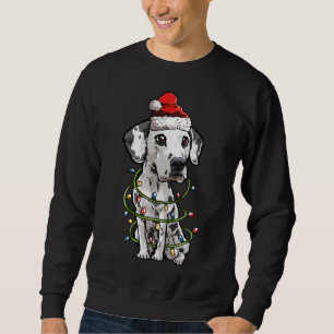 Sweatshirt Jolie Dalmatie Père Noël Noël Arbre Lumières Noël