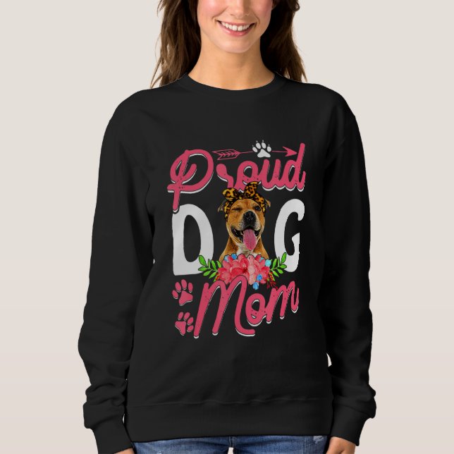 Sweatshirt Jolie Fière Pitbull Chien Maman Fête des Mères Drô (Devant)