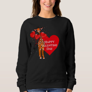 Sweatshirt Jolie girafe de Saint-Valentin avec ballons de coe