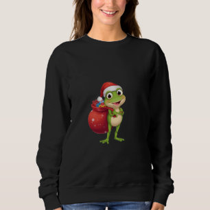 Sweatshirt Jolie grenouille de Noël avec sac cadeau - Grenoui