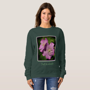 Sweatshirt Jolie paire de fleurs de géranium violet personnal