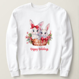Sweatshirt Jolies lapines de Noël dans une corbeille