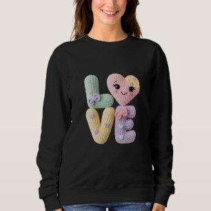 Sweatshirt Jolies lettres d'amour au crochet Amigurumi Kawaii