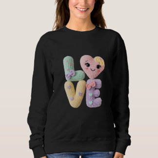 Sweatshirt Jolies lettres d'amour au crochet Amigurumi Kawaii
