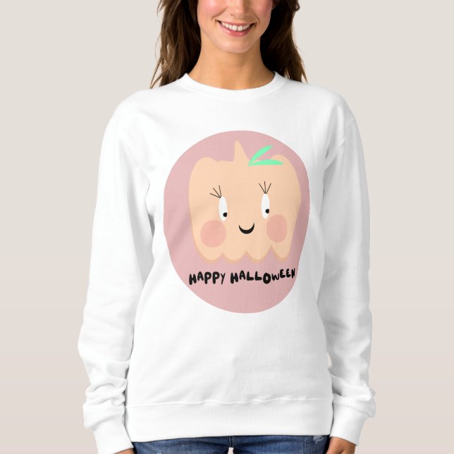 Sweatshirt Jolies lettres rétro Citrouilles Halloween (Devant)