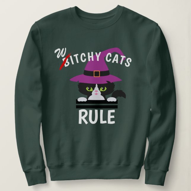 Sweatshirt Jouer sur les mots Chats de cuisine Règle Drôle Ha (Design devant)