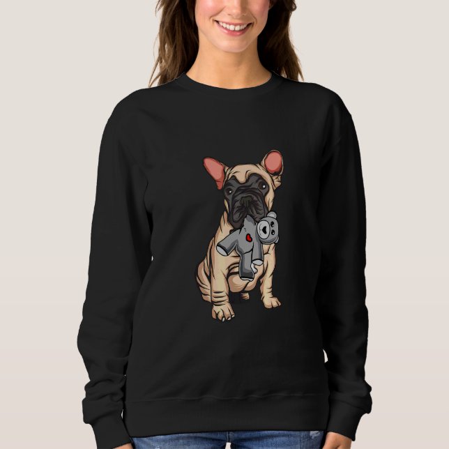 Sweatshirt Jouet à peluche pour chien de taureau français (Devant)