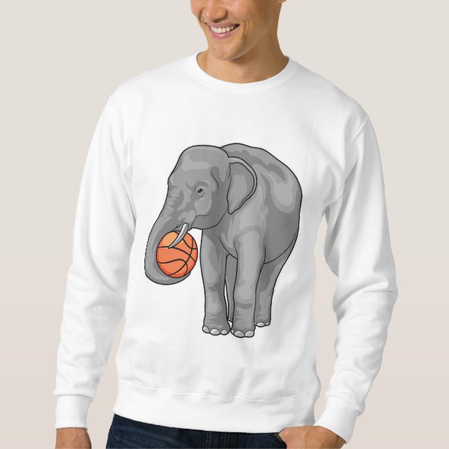 Sweatshirt Joueur de basket-ball éléphant (Devant)