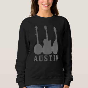 Sweatshirt Joueur de guitare Austin Texas Musique country Blu