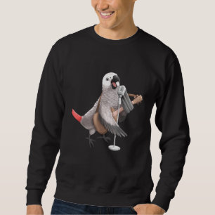 Sweatshirt Joueur de guitare, chanteur de perroquet gris afri