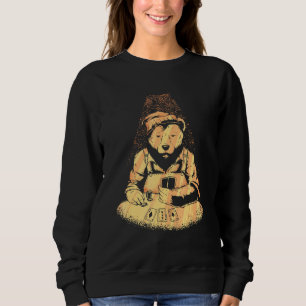 Sweatshirt Joueur de Poker Ours Jouer Cartes Lucky Joueur Cas