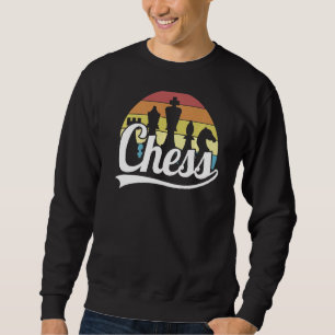 Sweatshirt Joueur d'échecs rétro Chiffres Joueur d'échecs Vin
