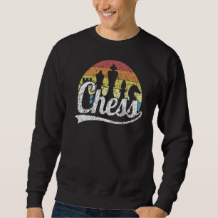 Sweatshirt Joueur d'échecs rétro Chiffres Joueur d'échecs Vin