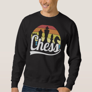 Sweatshirt Joueur d'échecs rétro Chiffres Joueur d'échecs Vin
