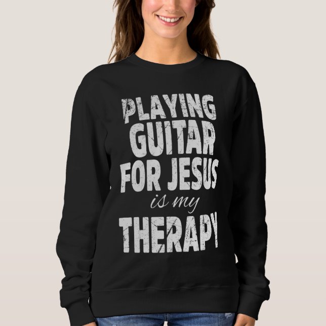 Sweatshirt Joueur guitariste chrétien de l'église de culte (Devant)