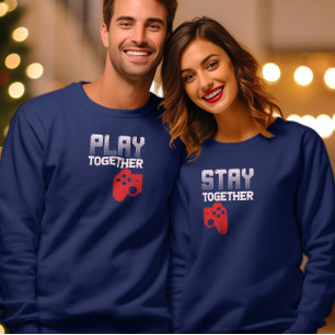 Sweatshirt Joueur Valentines Jour Couple Correspondant Drôle 
