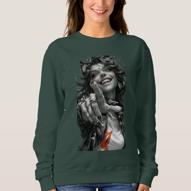 Sweatshirt joueuse de chats (Devant)