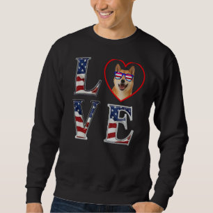 Sweatshirt Jour commémoratif de Shiba Inu 4 juillet Vétérans