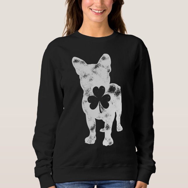 Sweatshirt Jour de la Saint Patrick-chien français garçons fi (Devant)
