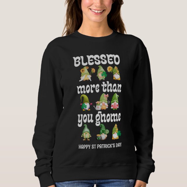 Sweatshirt Jour de la Saint Patrick Gnomes BÉNÉFICIAIT DE PLU (Devant)