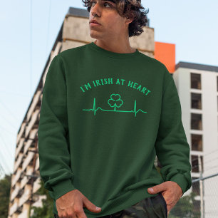 Sweatshirt Jour de la Saint Patrick Heartbeat   Te