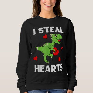 Sweatshirt Jour de la Saint Valentin Dinosaure Enfants Jour I