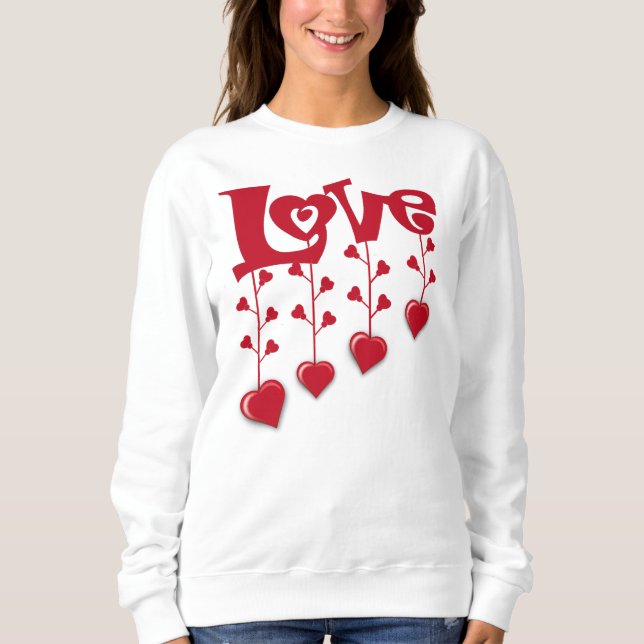 SWEATSHIRT JOUR DE LA VALENTINE 2026 LOVE RED HEART (Devant)