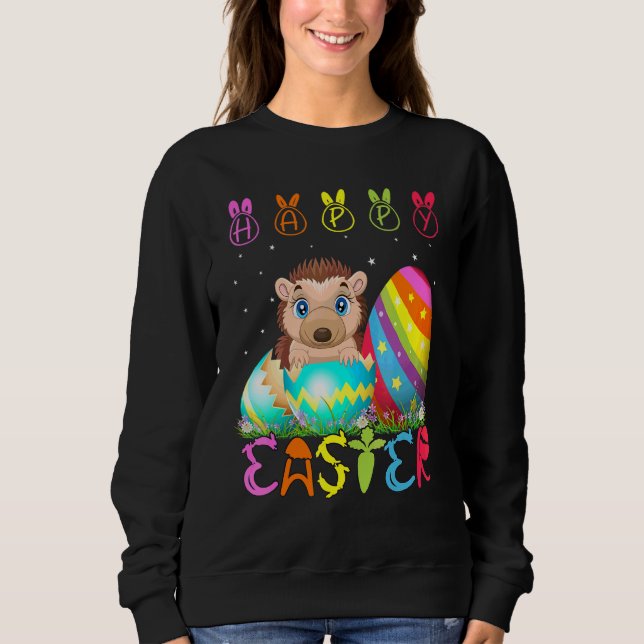 Sweatshirt Jour de Pâques Hérisson jumelage famille mignonne  (Devant)
