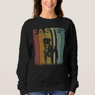 Sweatshirt Jour de Pâques Rottweiler Chien Retro Graphisme Am