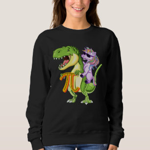 Sweatshirt Jour de Pi Dinosaure Dino Enfant Licorne Chevaucha