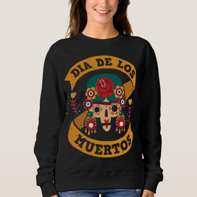 Sweatshirt Jour des adorables de style mexicain mort (Devant)