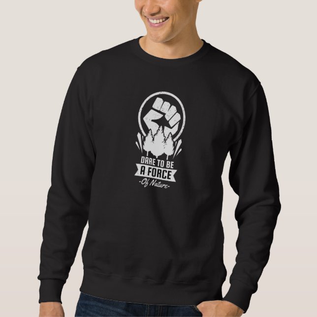Sweatshirt Jour des terres Vert Jour Style Nature Épargne Ani (Devant)