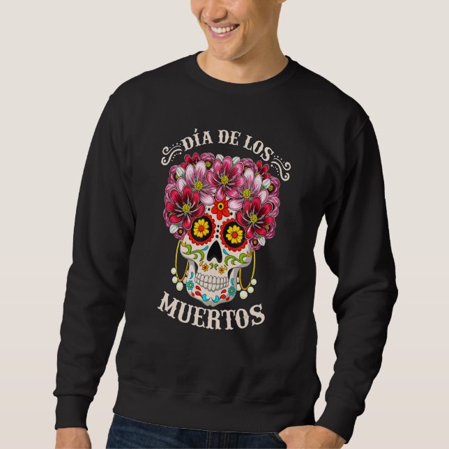 Sweatshirt Jour Dia De Los Muertos Du Costume De Crâne Morte  (Devant)