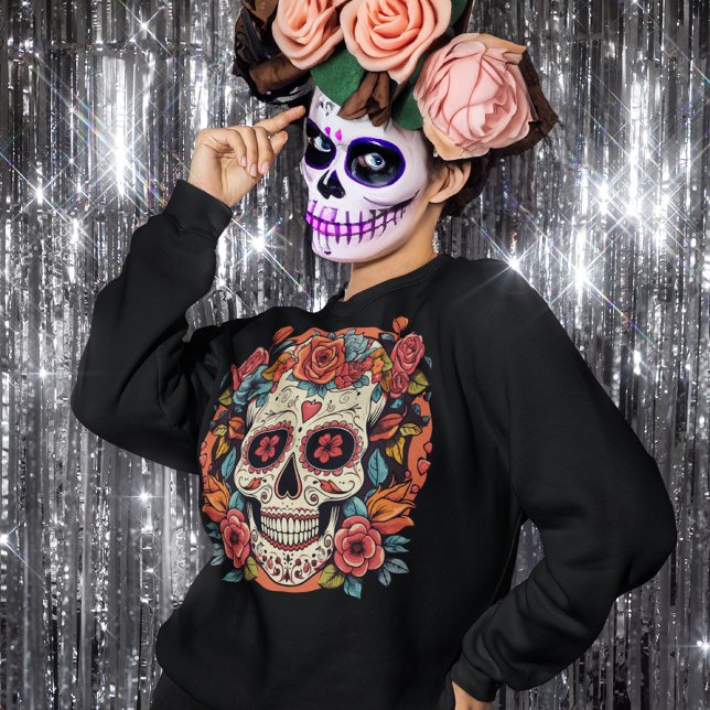 Sweatshirt Jour du crâne mexicain de sucre mort (Créateur téléchargé)