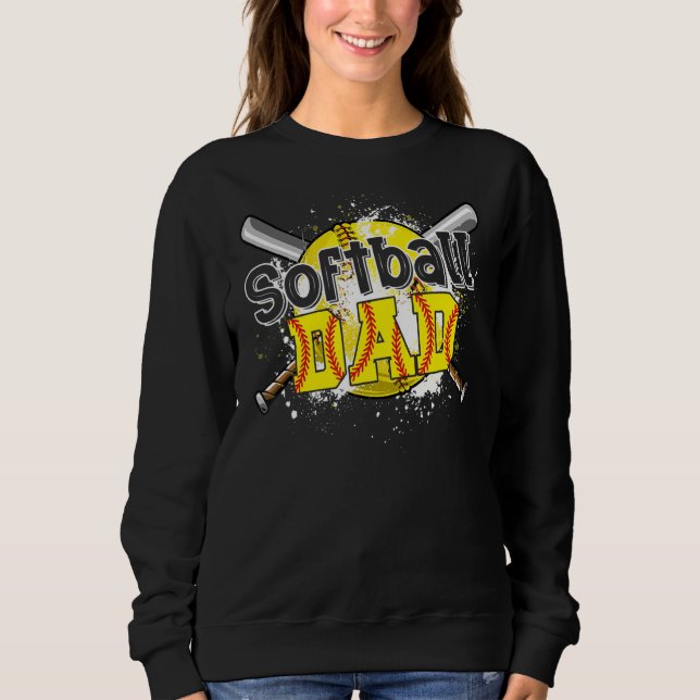Sweatshirt Jour père de papa de softball Jour Fête des pères  (Devant)