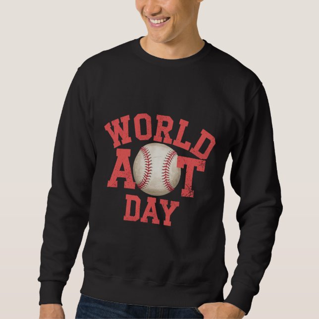 Sweatshirt Journée mondiale de l'art Conception du baseball (Devant)