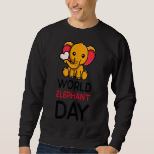 Sweatshirt Journée Mondiale des Eléphants Cute Elephant