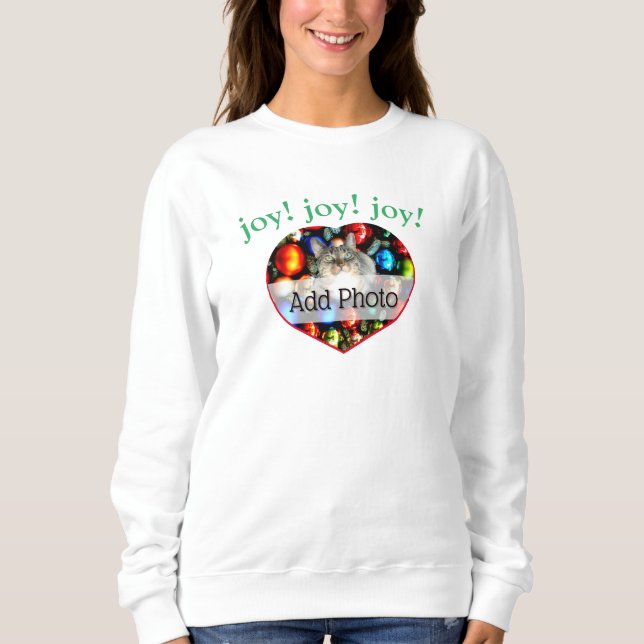 Sweatshirt JOY ! Coeur photo pour animal de compagnie chat (Devant)