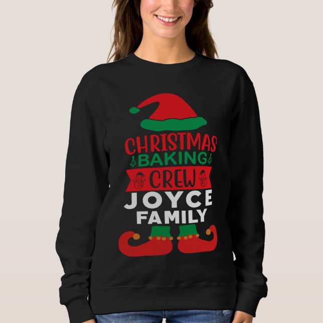 Sweatshirt Joyce Famille pâtisserie de Noël Équipage de jumel (Devant)