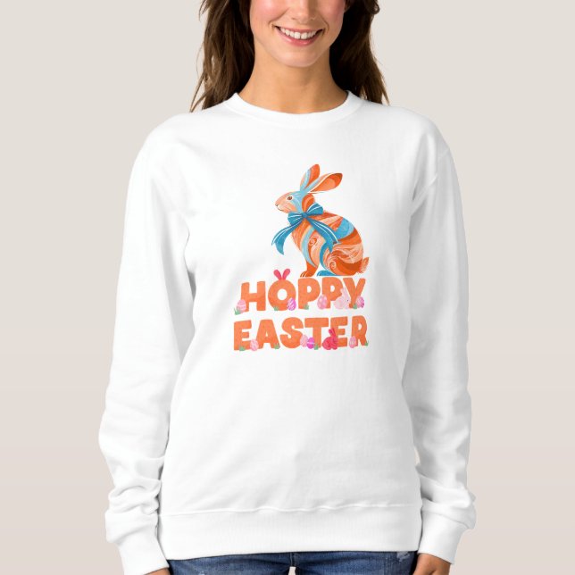 Sweatshirt Joyeuse dentelle de Pâques lapin dentelle oreilles (Devant)