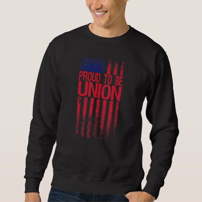Sweatshirt Joyeuse fête du travail Fière d'être Syndicat des  (Devant)