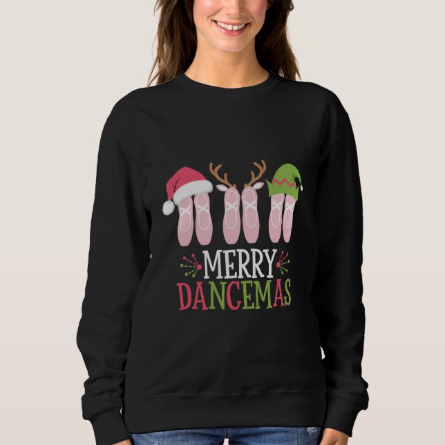 Sweatshirt Joyeuses Dancemas Noël Ballet Chaussures Danse (Devant)