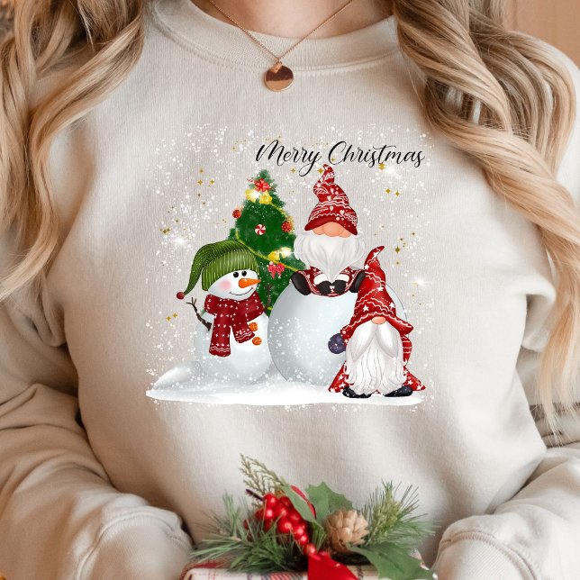 Sweatshirt Joyeuses et brillantes fêtes Noël Arbres de Noël S (Créateur téléchargé)