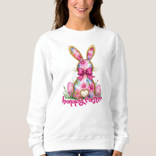 Sweatshirt Joyeuses Pâques Lapin Floral Lapin de Pâques Flora