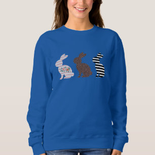 Sweatshirt Joyeuses Pâques Léopard de Pâques Lapin Mignon