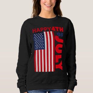 Sweatshirt Joyeux 4 juillet avec drapeau américain