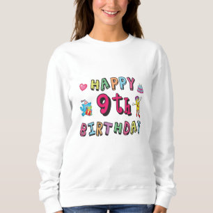 Sweatshirt Joyeux 9e anniversaire pour enfants de 9 ans B jou