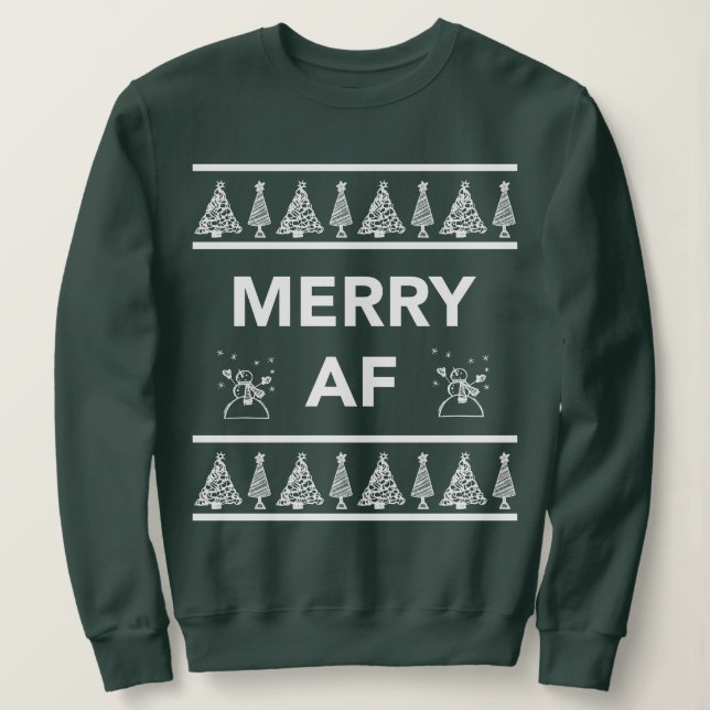 Sweatshirt Joyeux AF Drôle Noël Idée cadeau de Noël (Design devant)